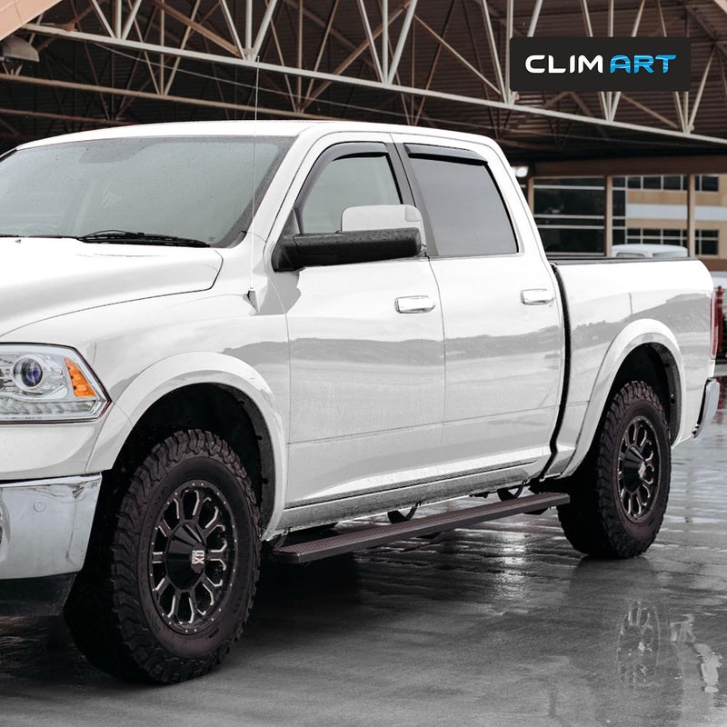 CLIM ART in-Channel Incredibly Durable Rain Guards for Dodge RAM 2009-2018 1500 Crew Cab, Mega Cab, Original Window Deflectors, Vent Window Visors, Vent Deflector Smoke Truck Accessories 4 pcs-609006 - Image 5